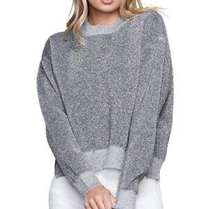 Good American Silver Metallic Sweatshirt, US 0